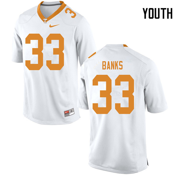 Youth #33 Jeremy Banks Tennessee Volunteers College Football Jerseys Sale-White